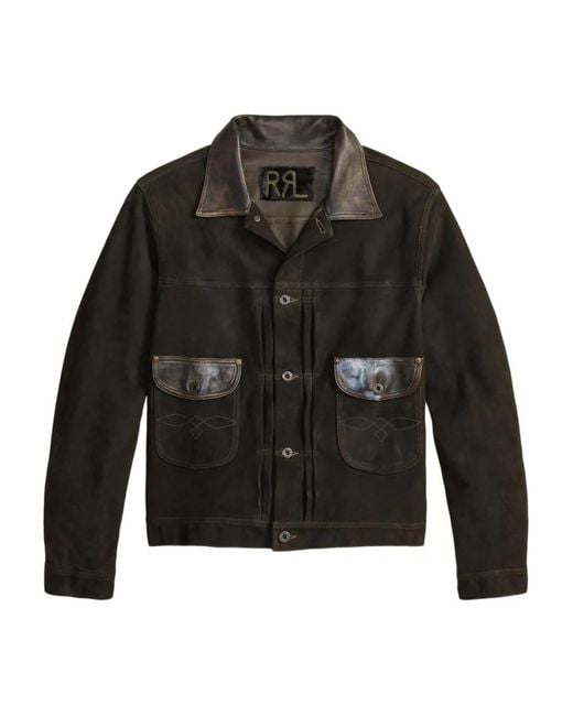 メンズ RRL フリンジ レザージャケット ブラック | Lyst