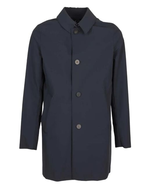 Roberto Ricci Designs Blue Button-Fastening Collared Coat for men