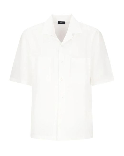 Herno White Short-Sleeve Pocket Shirt for men