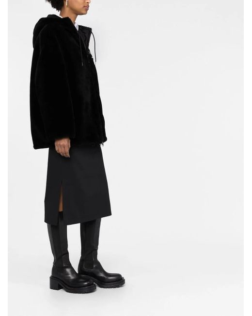 Prada Omkeerbare Lammy Coat in het Black