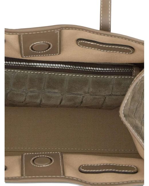 MARCELLA CLUB Natural Crocodile-Embossed Tote Bag