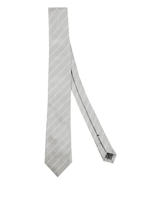 Errico Formicola Seidenkrawatte Mit Diagonalen Streifen in White für Herren