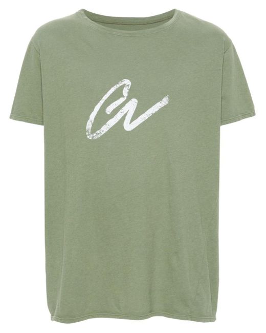 Greg Lauren T-Shirt mit Logo-Print in Green für Herren