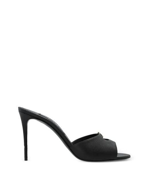 Dolce & Gabbana Black Cutout Logo Mules