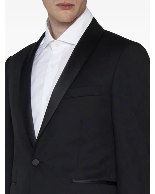 Tagliatore Black Satin-Shawl Lapels Tuxedo for men