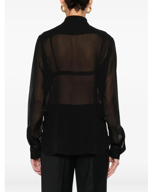 Tagliatore Geplooide Blouse in het Black