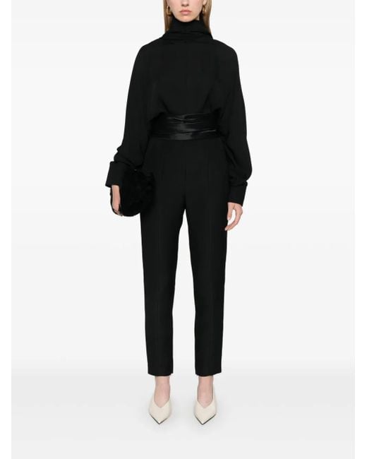 Khaite Black Silk Pussy-Bow Blouse