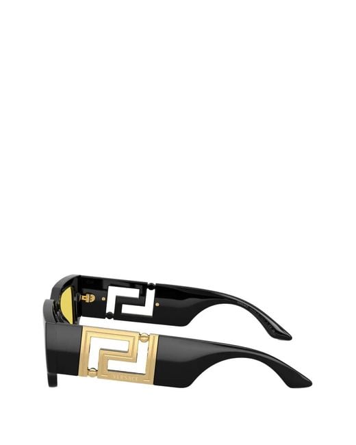 Versace Black Rectangle-Frame Sunglasses for men