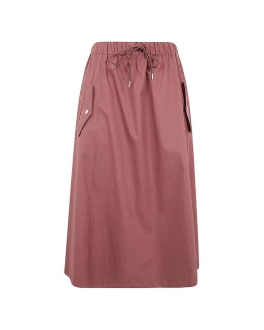 Paul Smith Purple Drawstring-Fastening A-Line Midi Skirt