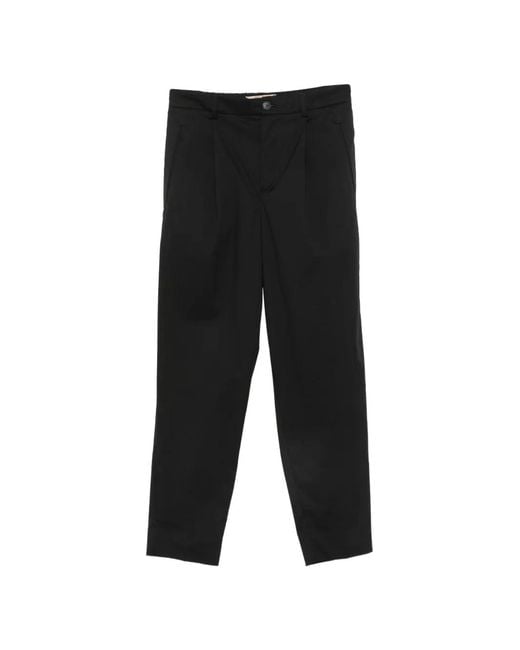 Bonheur Black Pleated Elasticated-Waist Trousers for men