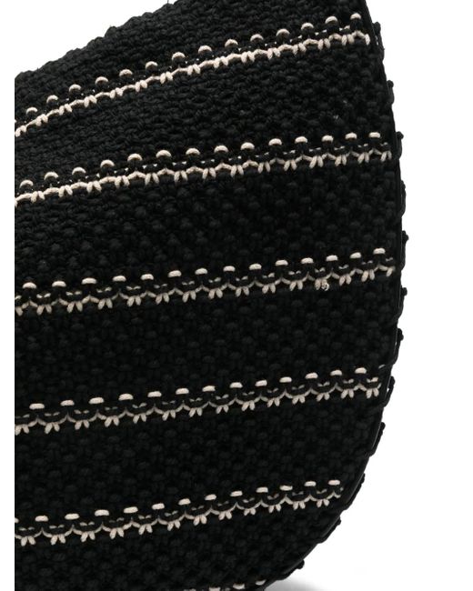 Ba&sh Black Schultertasche mit Lederbesatz