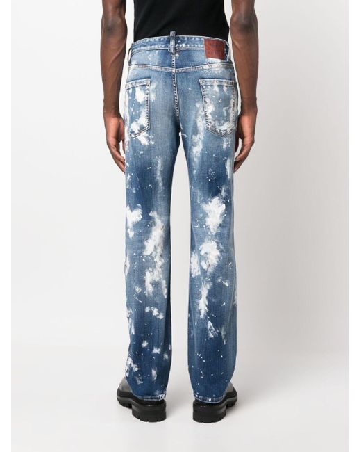 DSquared² Straight-Leg-Jeans mit Farbklecksen in Blau für Herren | Lyst AT