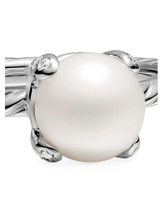 David Yurman White Pearl Classics Pearl And Diamond Ring