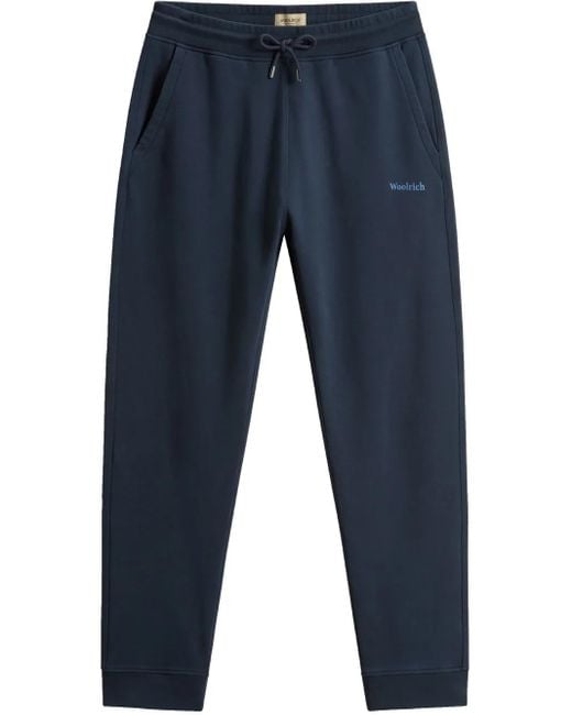 Woolrich Blue Cotton Track Pants for men