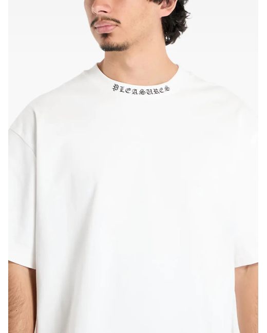 T-Shirt À Col À Logo Pleasures pour homme en coloris White