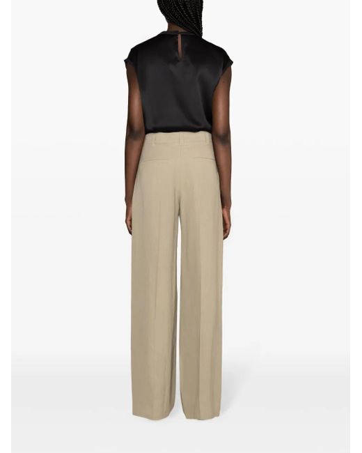 Brunello Cucinelli Black Beaded-Trim Satin Blouse