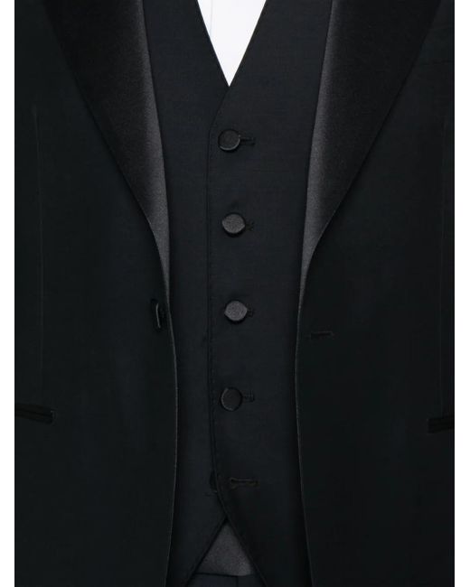 Tagliatore Black Single-Breasted Suit (Set Of Three) for men