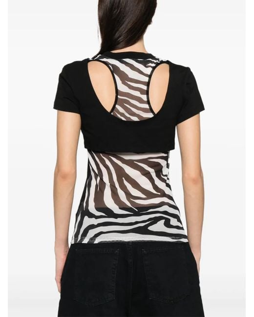 Versace Jeans Couture Black Logo-Print T-Shirt