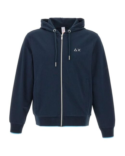 Sun 68 Blue Zip-Up Hoodie for men