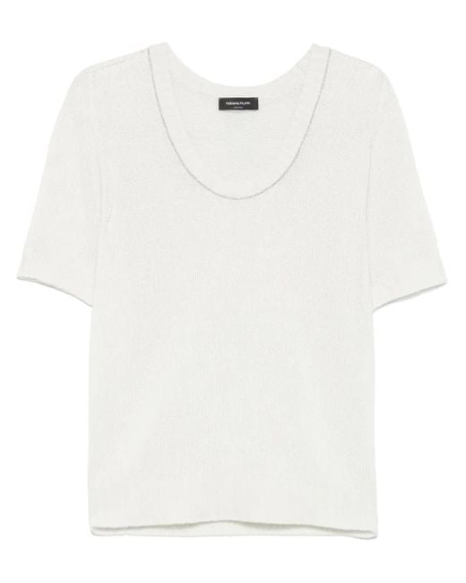 Fabiana Filippi White Bead-Detail T-Shirt