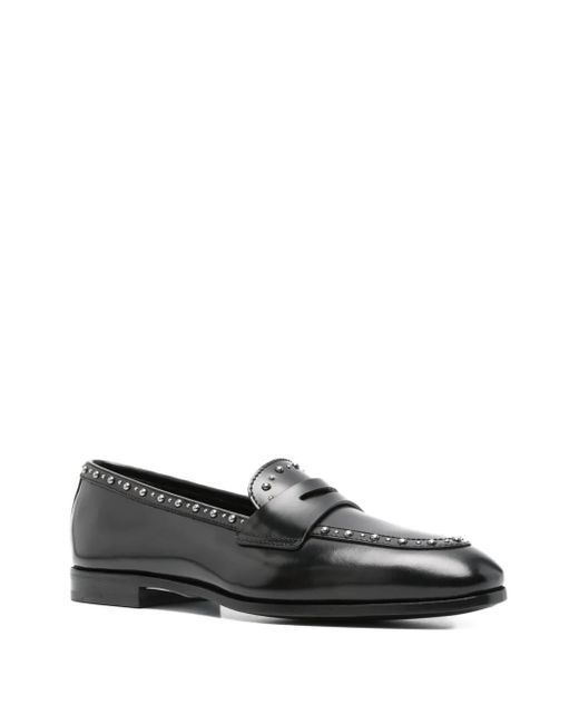 Church's Black Onyx Met. Studded Penny Loafers