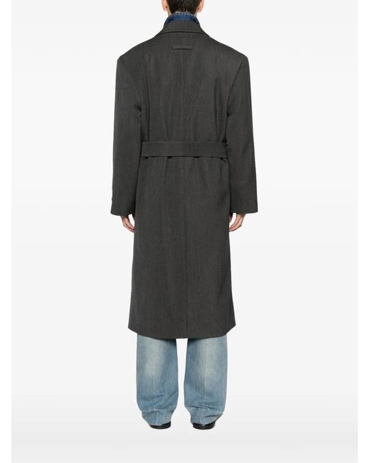 Fear Of God Black Detachable-Belt Coat for men