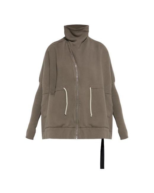Rick Owens Brown Zip Cotton Sweater