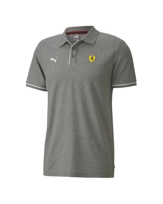PUMA Gray X Scuderia Ferrari Race Polo Shirt for men