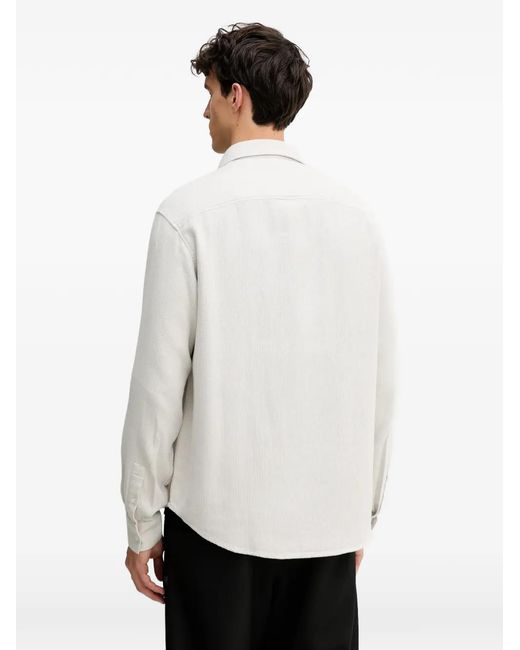 ARMANI EXCHANGE White Flap-Pocket Zip Shirt for men