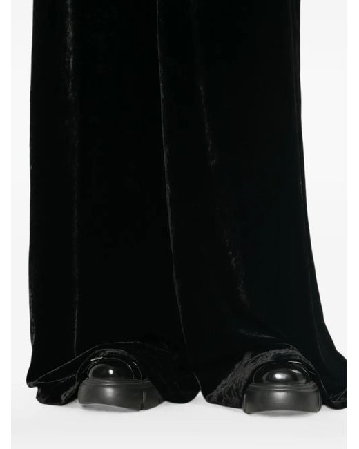 Rick Owens Black Velvet Trousers