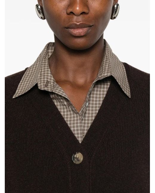 Aragona Black V-Neck Button-Up Cardigan