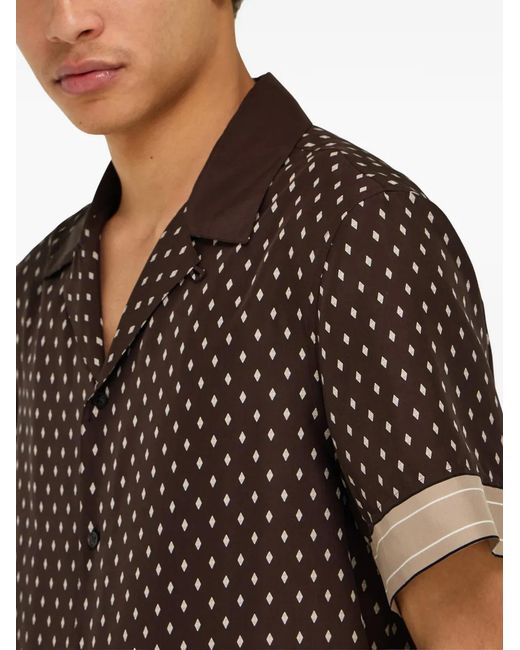 Ferragamo Brown Habotai Silk Shirt for men