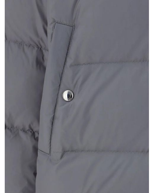 Thom Browne Gray 4-Bar Down Hooded Coat for men