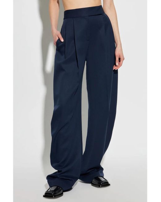 The Attico Blue Virgin-Wool Palazzo Pants