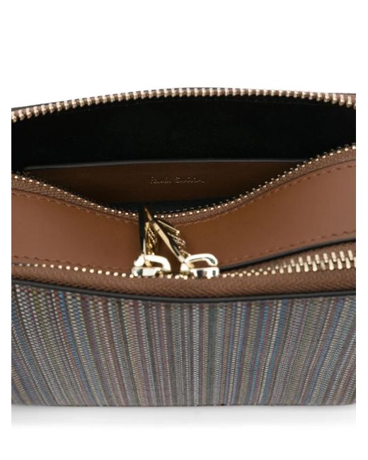 Paul Smith Gray Stripe Multi Cross Body Bag