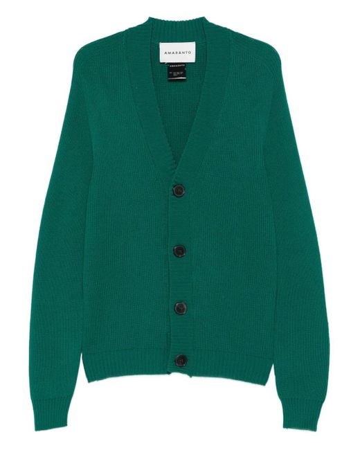 Amaranto Green Buttoned Cardigan for men
