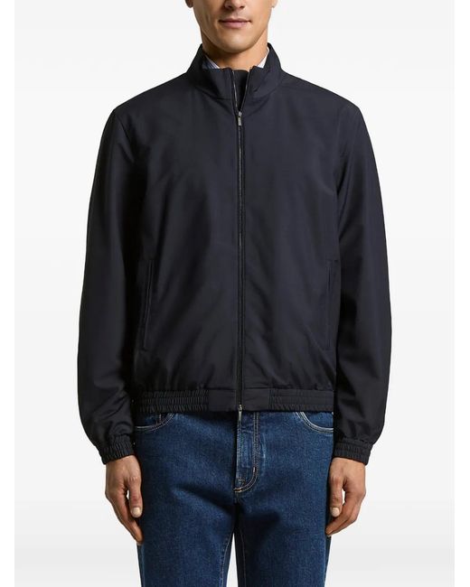 Peserico Blue Zip-Fastening Jacket for men