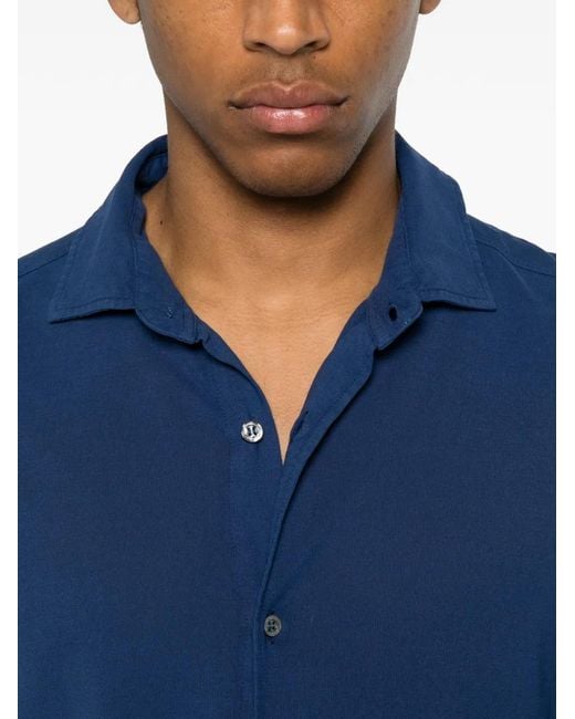 Drumohr Button-Up Overhemd in het Blue voor heren