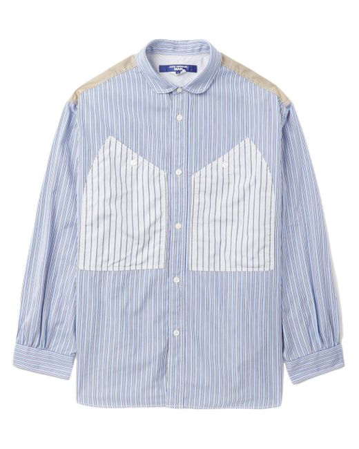 Junya Watanabe Blue Panelled Cotton Shirt for men