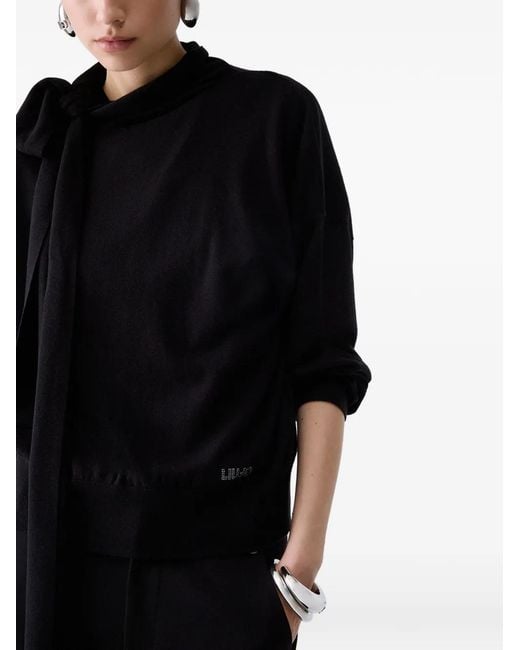 Liu Jo Black Top With Scarf Detail