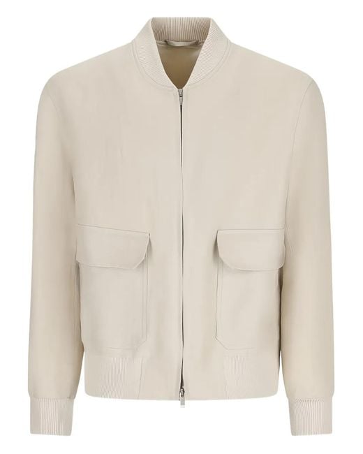 Lardini Natural Zip-Fastening Flap-Pocket Jacket for men