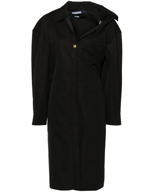 Jacquemus Black La Robe Chemise Midi Dress