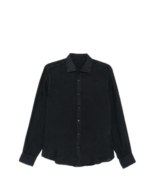 120% Lino Button-Up Overhemd in het Black voor heren
