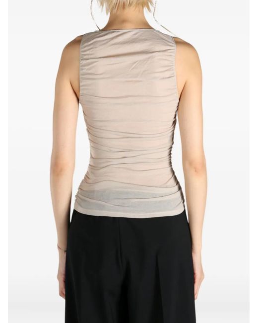 Paloma Wool Natural Ruched Sleeveless Top