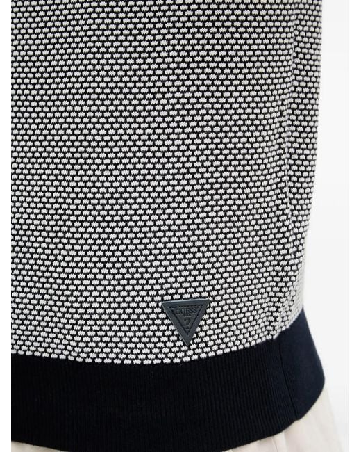 Guess Gray Logo-Patch Polo Shirt for men
