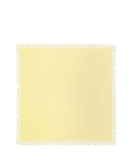 Bompard Yellow Fringe Twill Square Scarf