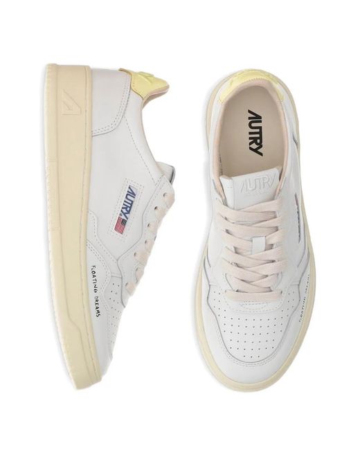 Autry White Medalist Leather Sneakers