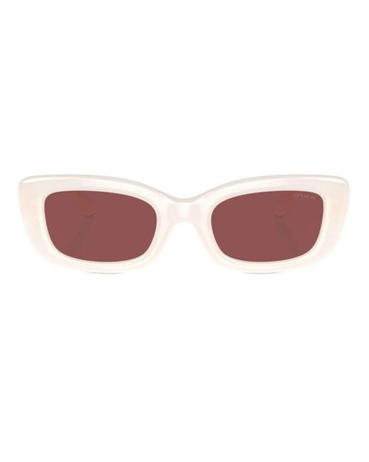 COACH Red Logo-Plaque Rectangle-Frame Sunglasses