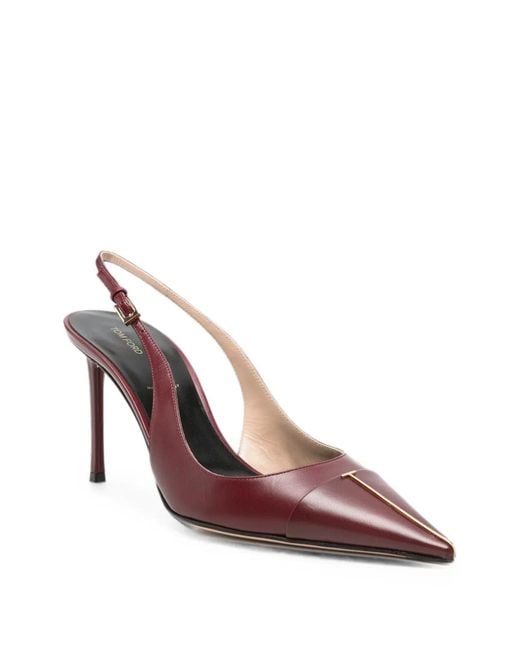 Tom Ford Pink T-Bar Pointed-Toe Pumps