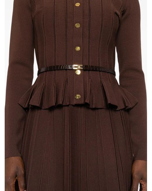 Elisabetta Franchi プリーツ カーディガン Brown